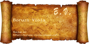 Boruzs Viola névjegykártya